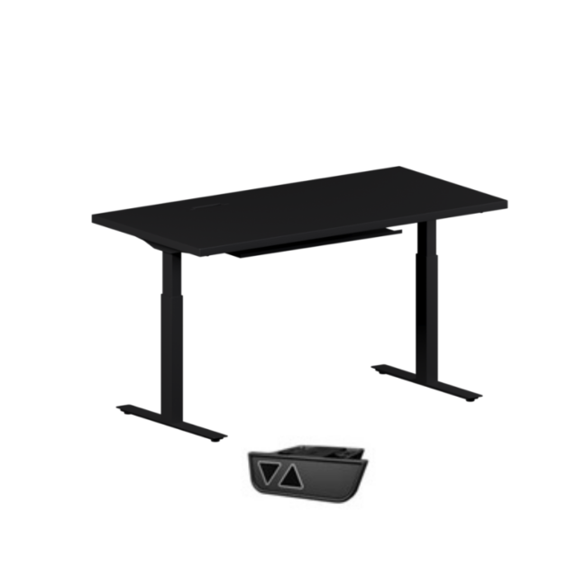 База підйомного столу зі стільницею і кабель каналом Stand Gottfrid S470 EU AC=On Black
