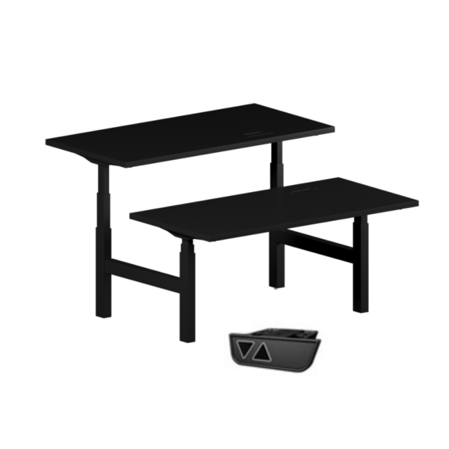 База підйомного столу подвійна зі стільницею Doble H type EPI EE 470 Black-min